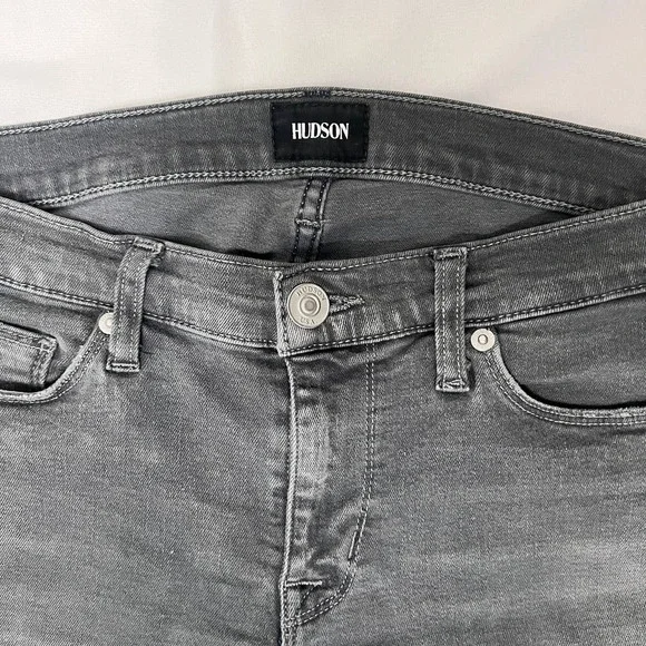 Hudson Krista Ankle Skinny Jeans Solid Gray Size 27 - Picture 7 of 12